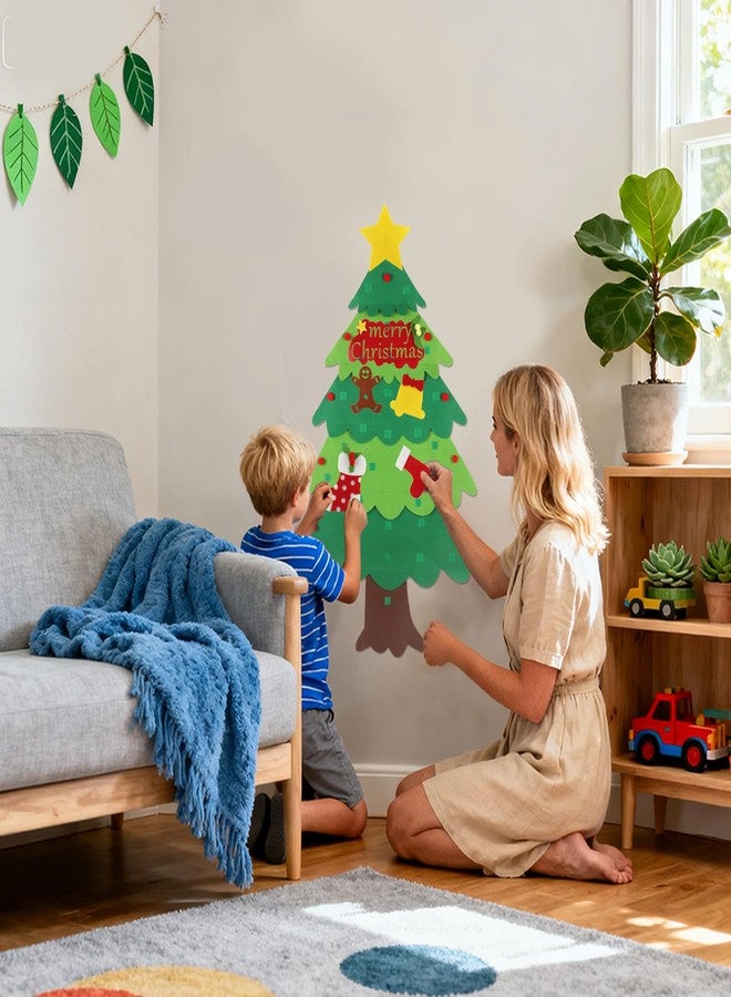 ABTOLS DIY Felt Christmas Tree with 33pcs Ornaments, Montessori Wall Hanging Xmas Tree Decorations kit Xmas Gifts for New Year Handmade Christmas Door Wall Hanging Decorations - Image 4